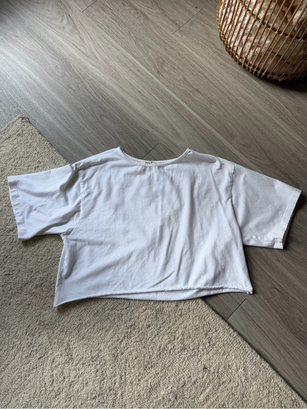 Boutique White Cropped Boxy Tee